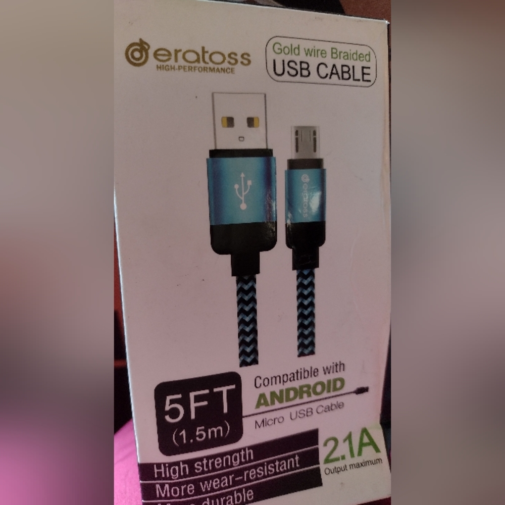 New Eratoss 5 foot Nylon Braided Micro USB Fast Charging Cable